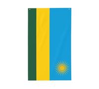 Drapeau du Rwanda. Drapeau décoratif d'extérieur 0,9 x 1,5 m, bannière verticale en polyester