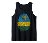 Drapeau du Rwanda Empreinte Digitale Patrimoine Ancestry Traditions Débardeur