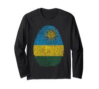 Drapeau du Rwanda Empreinte Digitale Patrimoine Ancestry Traditions Manche Longue