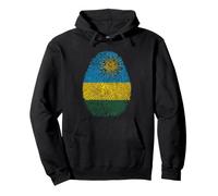 Drapeau du Rwanda Empreinte Digitale Patrimoine Ancestry Traditions Sweat à Capuche