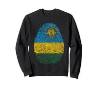 Drapeau du Rwanda Empreinte Digitale Patrimoine Ancestry Traditions Sweatshirt