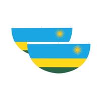 Drapeau du Rwanda en demi-cercle à suspendre pour l'extérieur