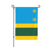 Drapeau du Rwanda imprimé de 32 x 46 cm (12,5 x 18 pouces), double face, avec œillets souples pour fixation sur mât, idéal pour les patios, terrasses et pots de fleurs.