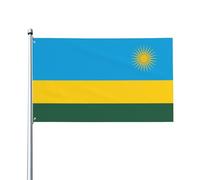 Drapeau du Rwanda imprimé sur un seul côté, 0,9 x 1,5 m, léger et fluide, adapté pour une utilisation en intérieur et en extérieur.