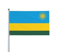 Drapeau du Rwanda imprimés, drapeaux décoratifs d'extérieur de 0,9 x 1,5 m, légers et beaux, adaptés pour les terrasses en plein air et les célébrations de festivals.