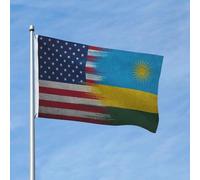 Drapeau du Rwanda Intersect America 3x5 pieds Bannière Polyester Saisonnier Double Face Jardin Extérieur Maison Cour Festival Décor