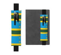 Drapeau du Rwanda Porte-stylo en cuir Marque-page - Fournitures de bureau - Amovible pour agenda, manuel, livre planifié, adapté