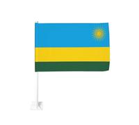 Drapeau du Rwanda pour voiture - Clip de fenêtre extérieur - 30 x 45 cm - Double face - Décoration de voiture