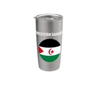 Drapeau du Sahara Occidental Moderne Gobelet isotherme en acier inoxydable double paroi