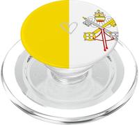 Drapeau du Saint-Siège Vatican Cœur Fière Église catholique chrétienne PopSockets PopGrip pour MagSafe