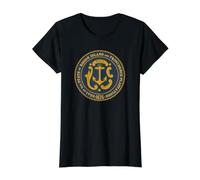 Drapeau du Sceau de l'État de l'île Rhode T-Shirt Graphique avec Valeur, Femme, Noir, L
