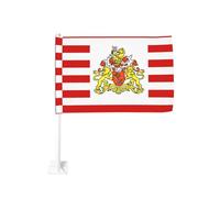 Drapeau du Sénat de Brême - 30,5 x 45,7 cm - Drapeau double face pour fenêtre de voiture avec impression résistante à la décoloration - Drapeau de décoration automobile de qualité supérieure pour