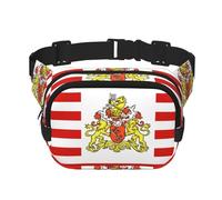 Drapeau du Sénat de Brême Carré Double Couche Ceinture Sac Banane avec Sangle Réglable pour Activités de Plein Air Noir Taille Unique, Noir , Taille unique