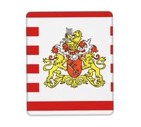 Drapeau du Sénat de Brême Coutures Anti-usure Tapis de souris d'ordinateur texturé imperméable avec base en caoutchouc antidérapant Convient pour ordinateur portable, bureau et maison Gaming Tapis de