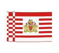 Drapeau du Sénat de Brême - Décoration de fête à suspendre - Convient pour diverses scènes, fêtes, rassemblements (119,4 x 180,3 cm) - Bannière festive