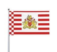 Drapeau du Sénat de Brême - Drapeaux décoratifs d'extérieur - 0,9 x 1,5 m - Léger et beau - Convient pour les terrasses en plein air et les célébrations de festivals.