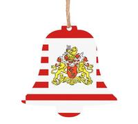 Drapeau du Sénat de Brême en bois Ornements de sapin de Noël en forme de cloche 1 pièce - Décorations vintage pour décoration de maison de vacances