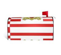Drapeau du Sénat de Brême - Housse de boîte aux lettres en tissu imperméable avec une impression sur un côté et une ouverture incurvée sur un côté.