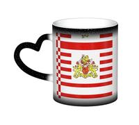 Drapeau du Sénat de Brême noir. C'est une tasse qui change de couleur, noir pour le froid et blanc pour chaud, et plus durable après le lavage à la main. Pyjama à manches courtes pour femme, haut de
