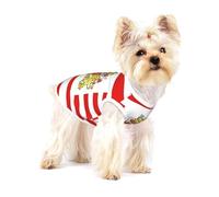 Drapeau du Sénat de Brême pour petit animal domestique Gilet en coton Imprimé complet Chien Chat Doux Respirant Élastique Vêtements Quotidien Fête Tenue