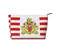 Drapeau du Sénat de Brême Trousse de maquillage en velours côtelé avec fermeture éclair - Trousse pratique pour le maquillage des femmes - Noir - Taille unique