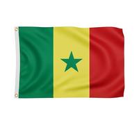 Drapeau du Sénégal 90 x 150 cm pour la Coupe du Monde 2026 - Drapeau de qualité supérieure avec étoile et 2 œillets en métal dorés - Article de fan résistant aux intempéries Vert/jaune/rouge - 100