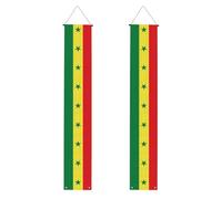 Drapeau du Sénégal Bannière décorative à motifs - Peut être utilisée à l'intérieur ou à l'extérieur, un incontournable pour les fêtes de remise de diplôme et les célébrations de remise de diplôme