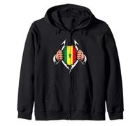 Drapeau du Sénégal déchiré Graphique fierté sénégalaise Sweat à Capuche