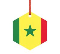 Drapeau du Sénégal Décorations de Noël polyvalentes, transparentes pour sapin, décoration d'Halloween, décoration d'automne