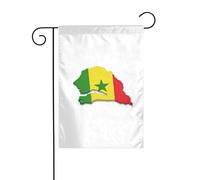 Drapeau du Sénégal imprimé carte de vacances décoration extérieure drapeau de Noël résistant à la décoloration hiver pelouse porche patio décoration extérieure