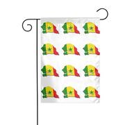 Drapeau du Sénégal imprimé carte drapeaux de jardin pour décoration extérieure, petit drapeau de cour saisonnier hiver Noël vacances décoration extérieure