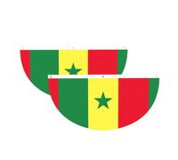 Drapeau du Sénégal imprimé léger semi-circulaire Bannière extérieure Décorations de fête