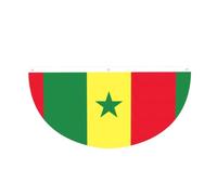 Drapeau du Sénégal imprimé léger semi-circulaire Bannière extérieure Décorations de fête
