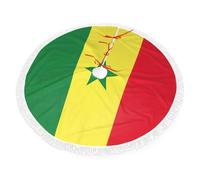 Drapeau du Sénégal Imprimé Pompon Tablier de Noël Bordure Décoration de Vacances Mode Décoration de Maison Hiver