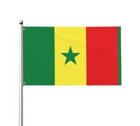 Drapeau du Sénégal. Imprimé sur un seul côté, 0,9 x 1,5 m, léger et fluide, adapté pour une utilisation en intérieur et en extérieur.