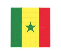 Drapeau du Sénégal Imprimer Bloc de Brique Puzzle Carré Créatif Blocs de Construction Puzzle Maison Bureau Décor