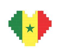Drapeau du Sénégal Imprimer Bloc de Brique Puzzle en Forme de Cœur pour Saint Valentin Anniversaire Mariage
