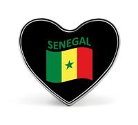 Drapeau du Sénégal Mode Boutons Broches Épingles Coeur Badges En Métal Bijoux Cadeau Pour Revers Vêtements Châle Sac
