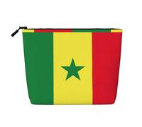 Drapeau du Sénégal Une trousse de maquillage de voyage polyvalente, idéale pour les routines quotidiennes et les voyages d'affaires, Noir , Taille unique, Trousse de toilette