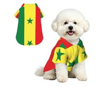 Drapeau du Sénégal XL Chemise hawaïenne pour petits chiens - Tenue d'été mignonne pour la plage - Vêtement doux et respirant avec boutons