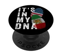 Drapeau du Soleil du Lion iranien, Drapeau iranien, Drapeau des États-Unis, C'est dans Mon ADN PopSockets PopGrip Adhésif