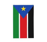 Drapeau du Soudan du Sud 0,9 x 1,5 m. Imprimé double face, vertical, tissu 100 % polyester, couleurs vives et durables.