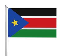 Drapeau du Soudan du Sud double face 91 x 152 cm Drapeau de jardin lourd triple couche double face en polyester 91 x 152 cm