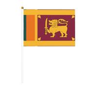 Drapeau du Sri Lanka en dix pièces imprimé double face 14 x 20,8 cm, adapté pour les activités d'équipe encourageant