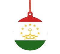 Drapeau du Tadjikistan - Décoration de Noël pour mariage - Alternative moderne en acrylique aux décorations de Noël polyvalentes