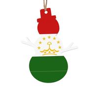 Drapeau du Tadjikistan Décorations de Noël en bois à suspendre pour sapin de Noël Décoration de fête de Noël