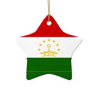 Drapeau du Tadjikistan Ornement de Noël, décorations de sapin de Noël, décoration de vacances et idées cadeaux de Noël