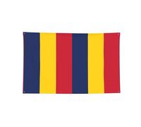 Drapeau du Tchad - Bannière décorée à quatre trous - Bords cousus - Pour décoration murale de bureau et maison