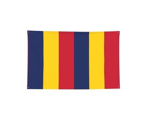 Drapeau du Tchad - Bannière décorée à quatre trous - Bords cousus - Pour décoration murale de bureau et maison