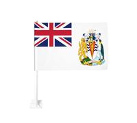 Drapeau du territoire britannique de l'Antarctique pour voiture - Clip pour fenêtre extérieure - 30 x 45 cm - Décoration de voiture double face